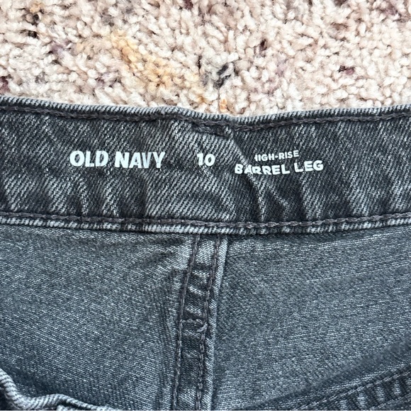 Pre-owned Old Navy Charcoal High Rise  Barrel Leg Jeans women’s size 10 - Picture 5 of 11